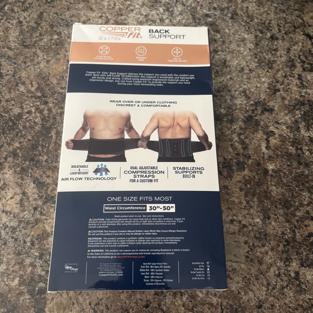 Copper Fit Elite Air Back Support Brace with Airflow Technology - Picture 2 of 5